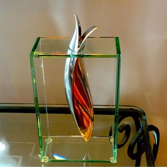 Silver and Glass Bud Vase unique design